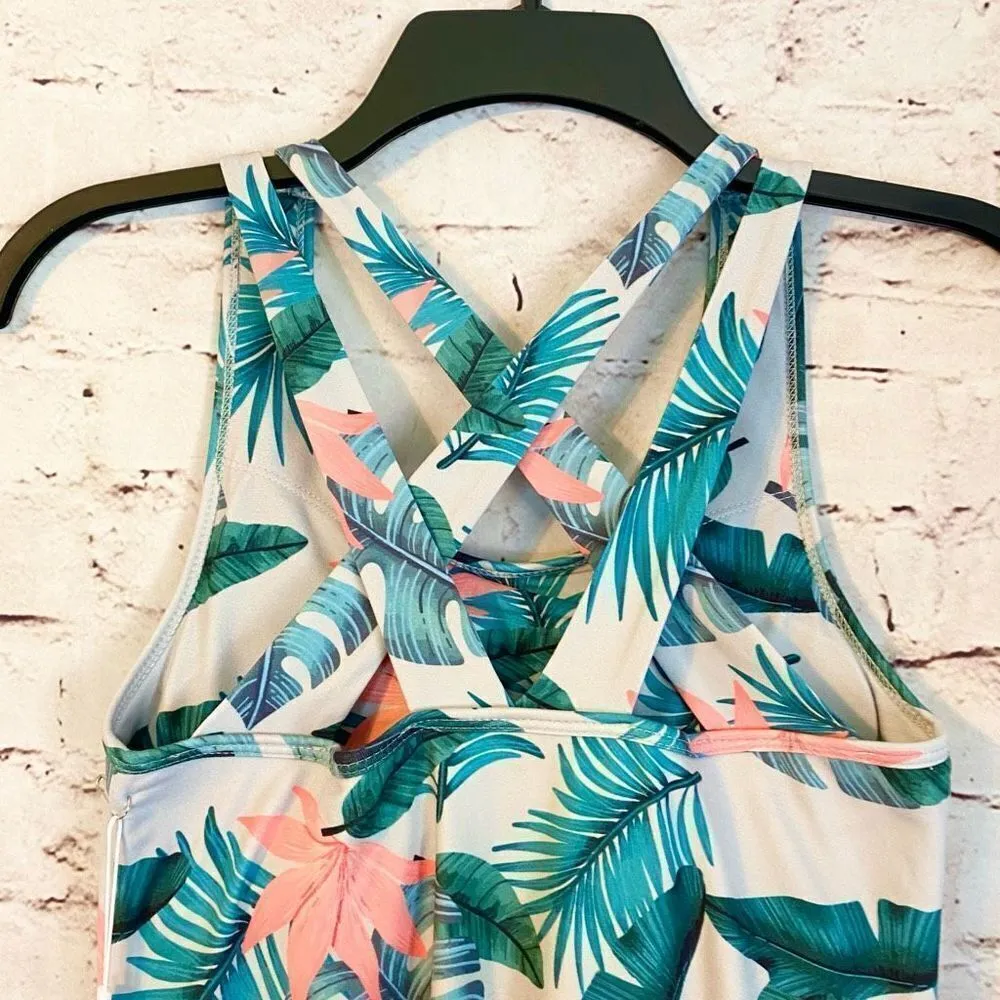 Kyodan Tropical Athletic Dress Shelf Bra Strappy Back Pockets NWT Size XS - Image 5