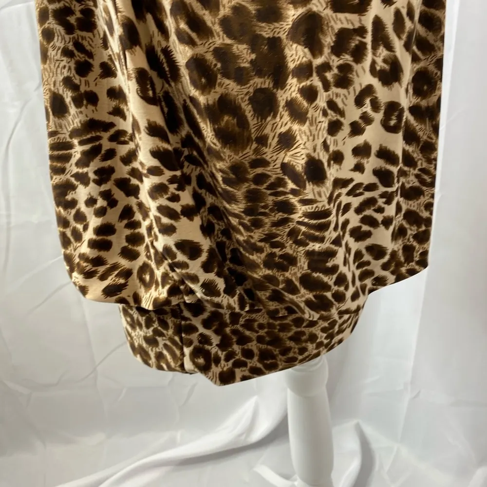 Lipstick Blouson/ bubble hem dress leopard print size medium Brown - Image 9