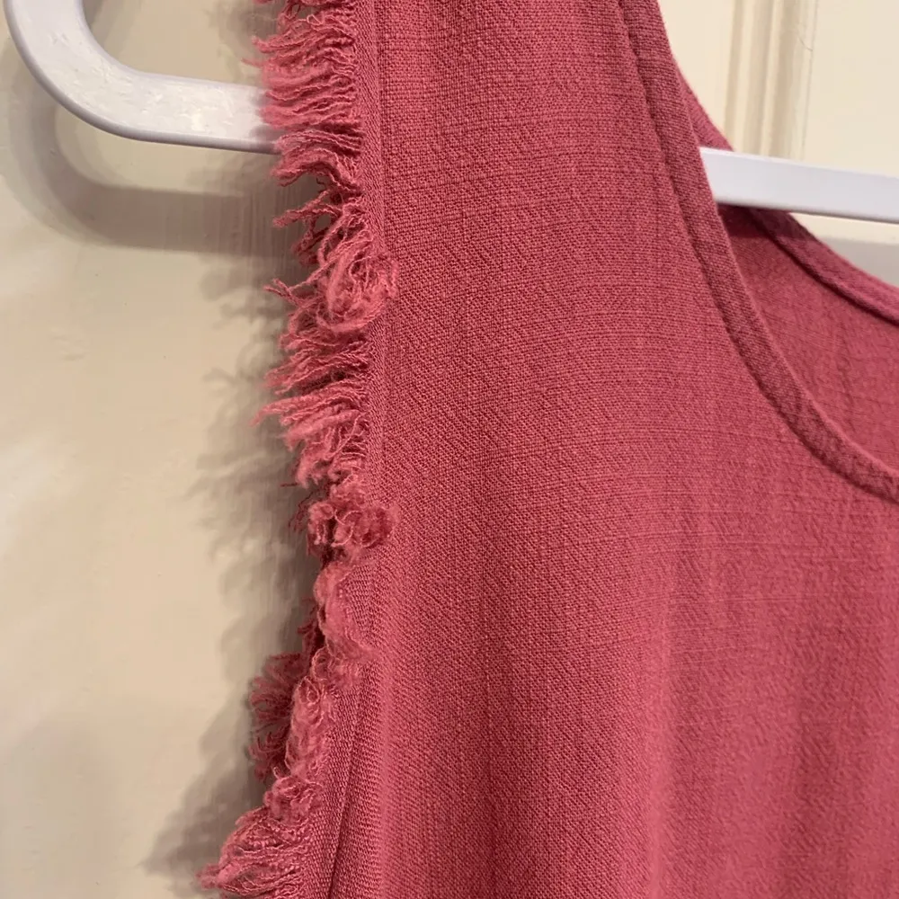 Umgee Pink Ruffled Asymmetrical Tank Top - Image 5