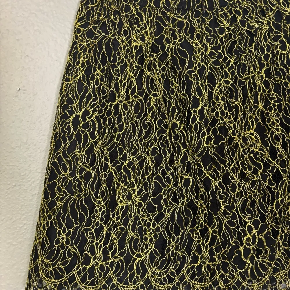 J. Crew Women's Navy Neon Green Lace Overlay Mini Skirt Size 0 Punk Grunge Party - Image 9