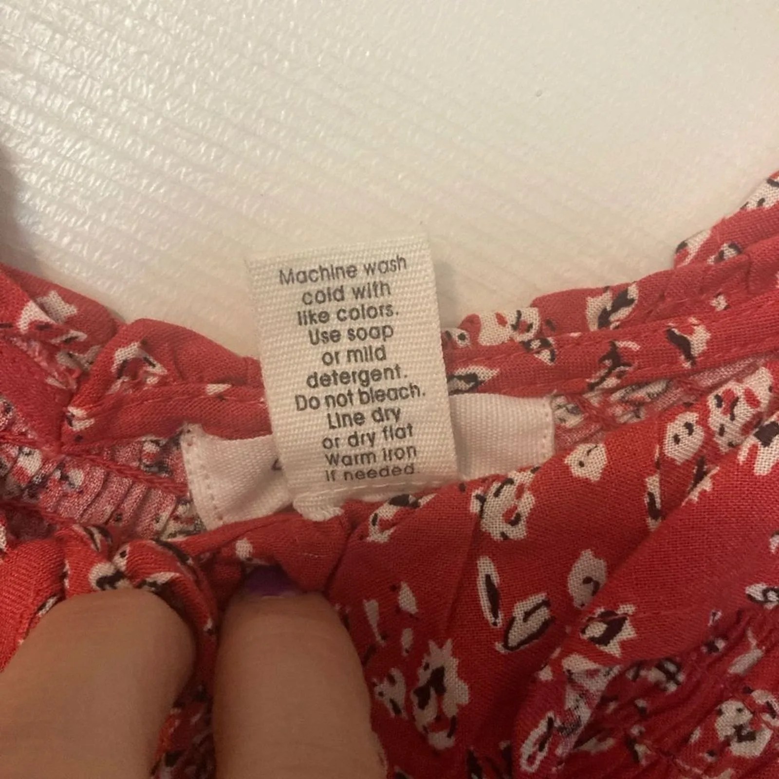 Y2K Smocked Mini Sun Dress XS Ruffle Strap Bodycon Red Cottage Boho Country - Image 12