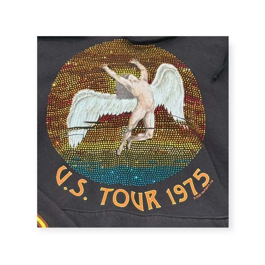 Rare: Lauren Moshi ♫ Melanie Led Zeppelin Crystal Pullover Hoodie ♫ Onyx Rainbow - Image 12