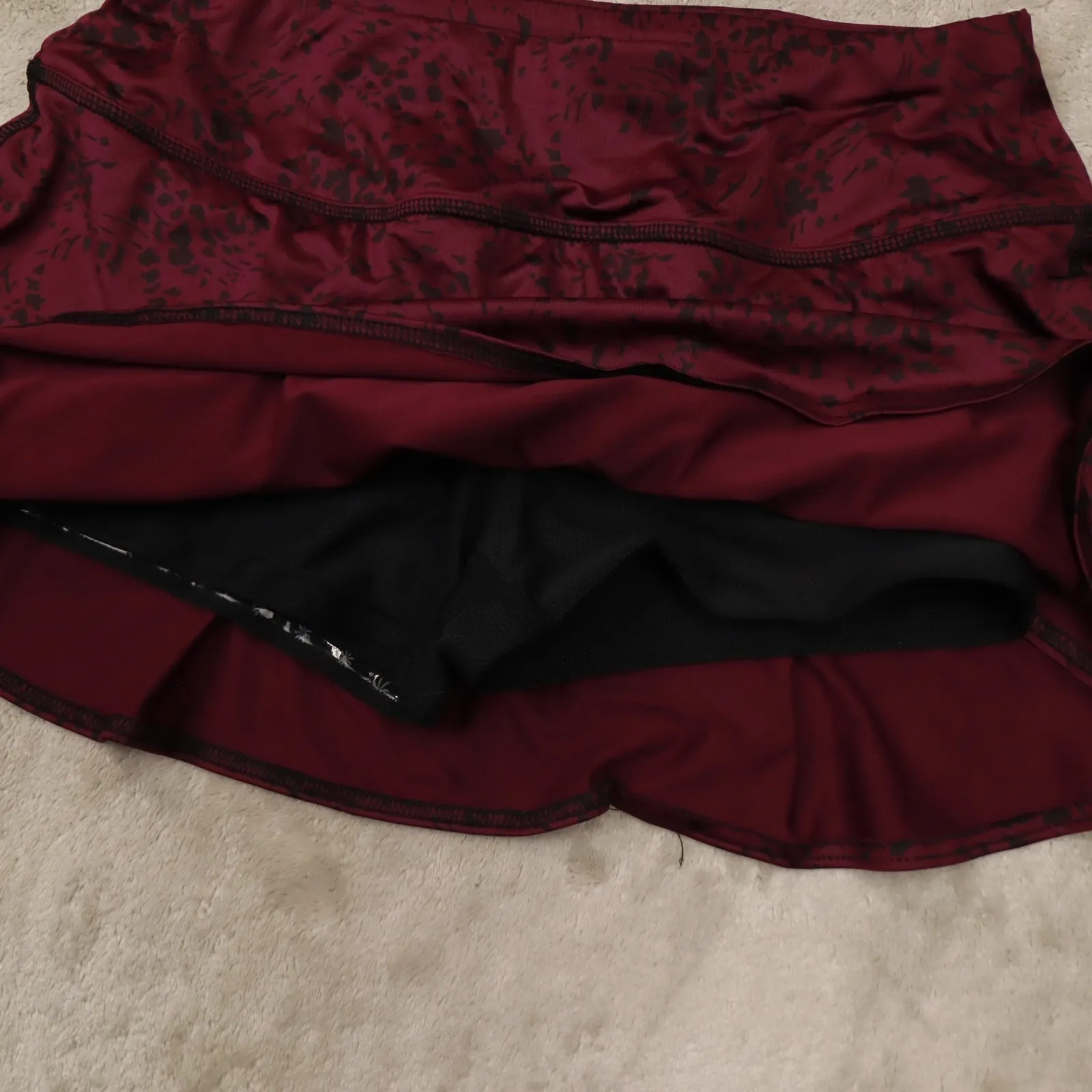 Athleta Purple Black Floral Swagger Skort Skirt Women's size Small‎ - Image 4