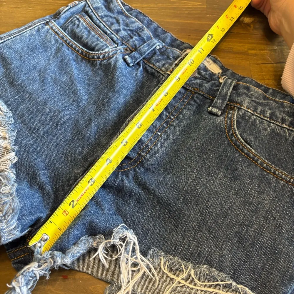 Free People Logan High Rise Cut Off Jean Shorts Distressed Button Fly Booty 26 - Image 11