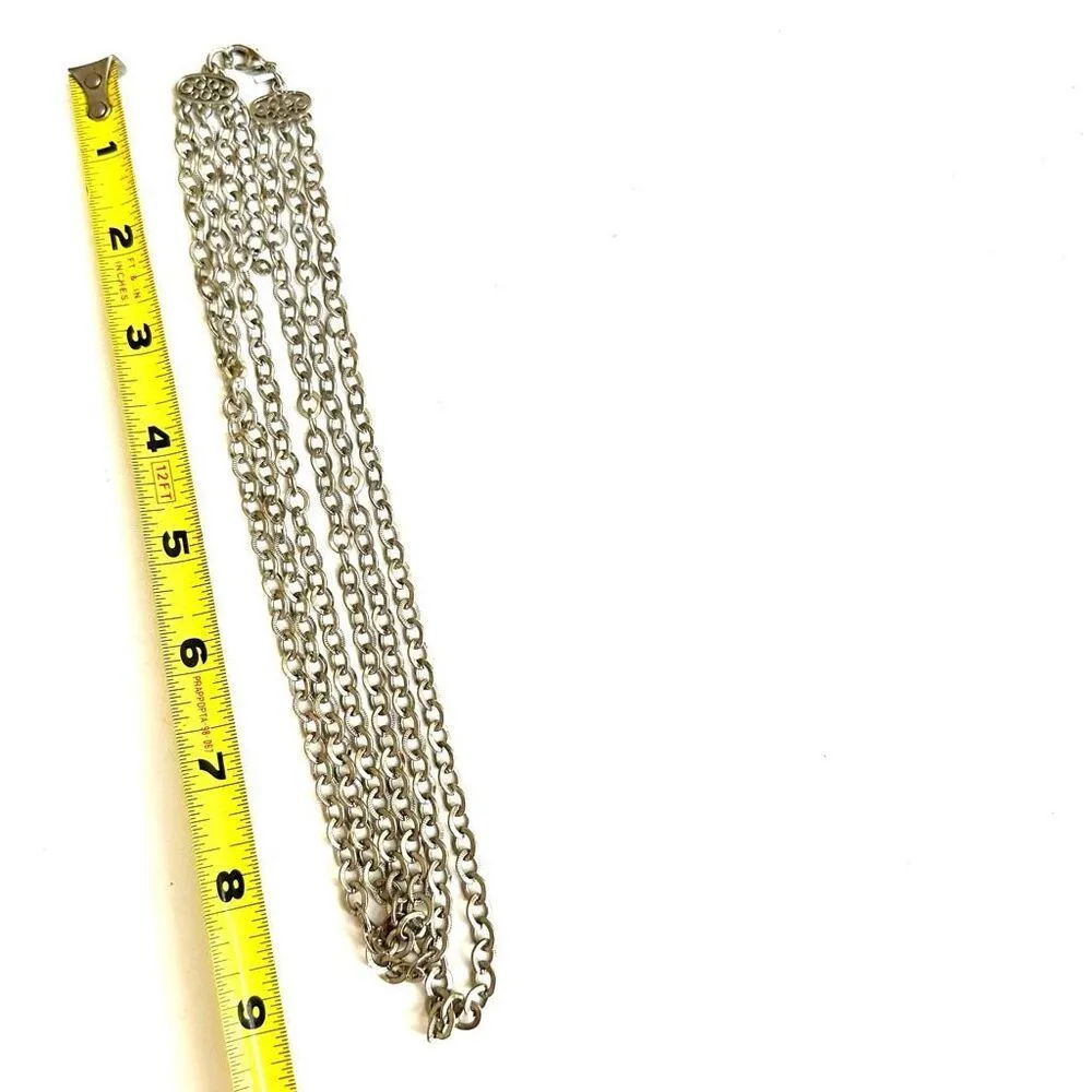 Banana Republic silver tone triple chain necklace - Image 7