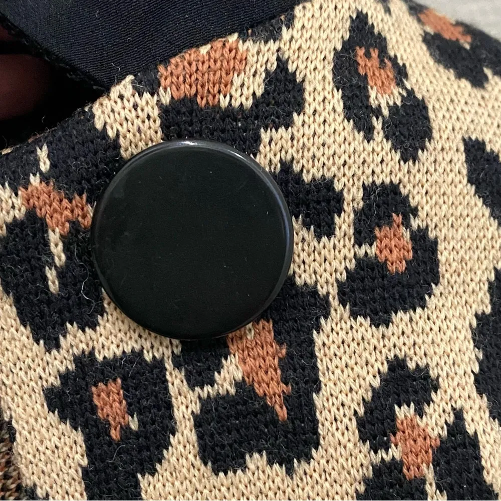 Vintage  Separates Leopard Cheetah Animal Print Sweater Dress Coat L - Image 14