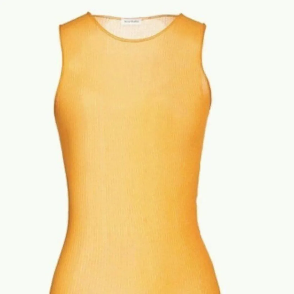 Acne orange asymmetrical sleeveless top S - Image 3