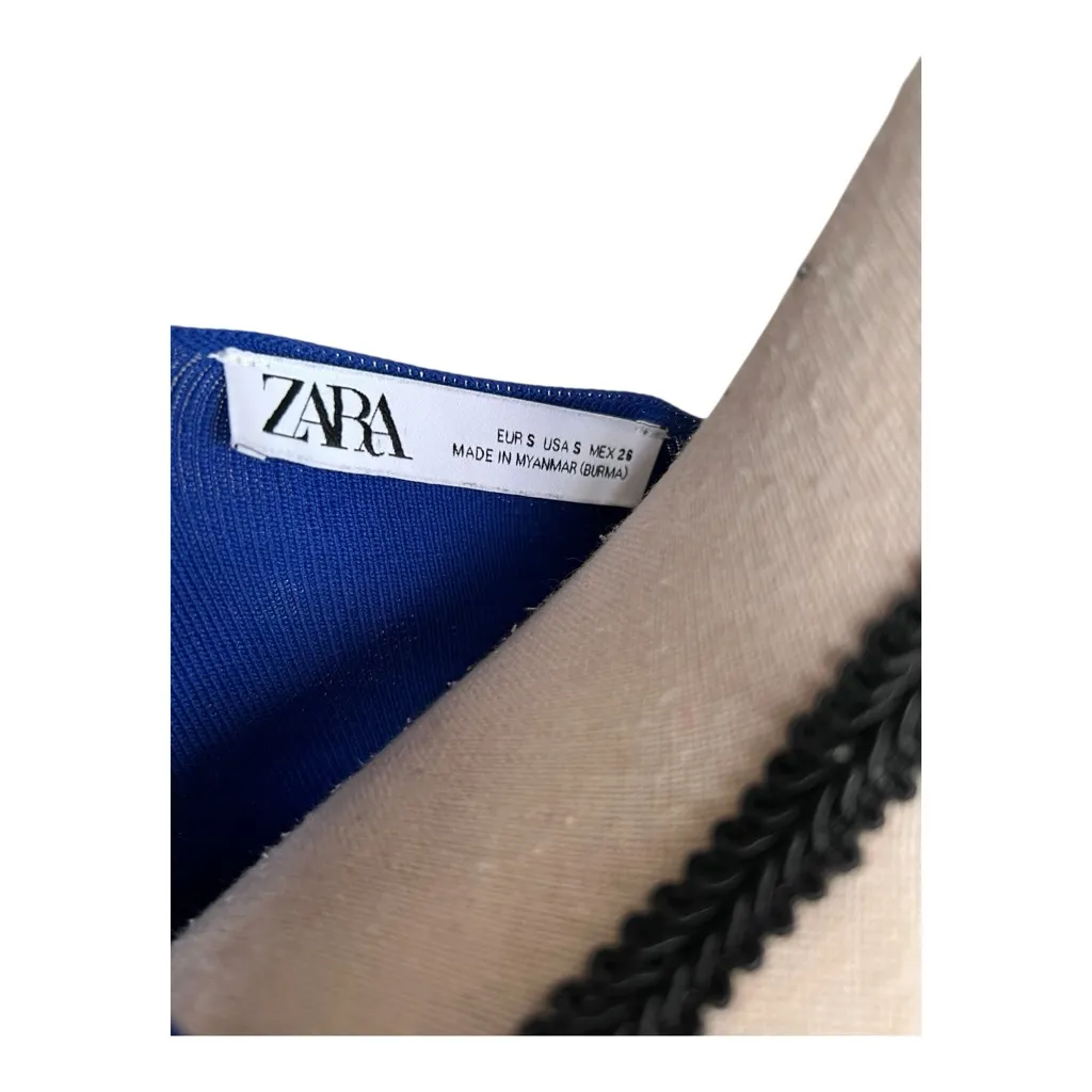 Zara Vibrant Blue Knit Midi Sweater Dress Size S - Image 4