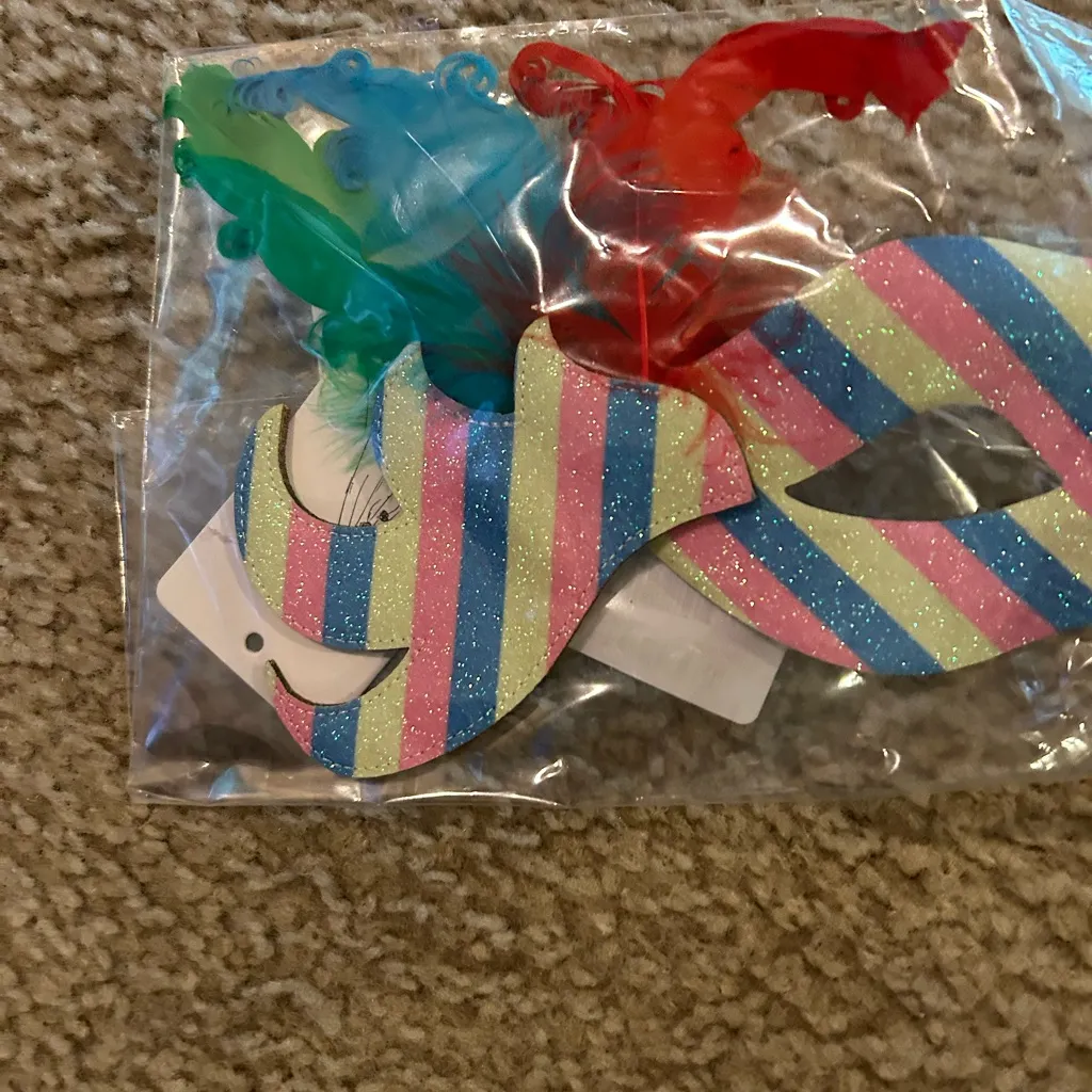 rainbow masquerade mask venetian mardi grass party halloween - Image 2