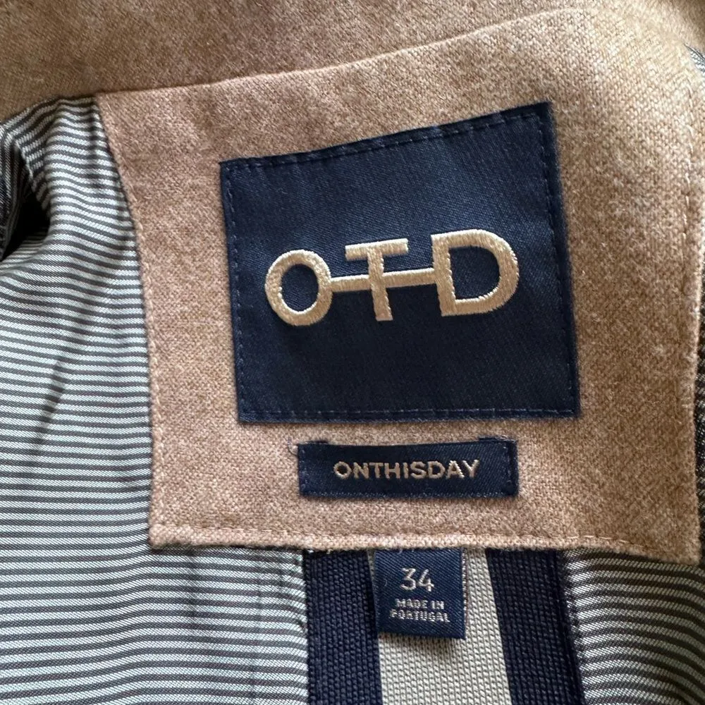 OTD onthisday Camel Wool Blend Blazer size 34 US size 4 NEW Tan - Image 7