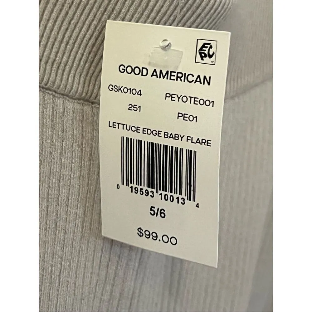 Good American Lettuce Edge Baby Flare Knit Pants 5/6 NEW - Image 4