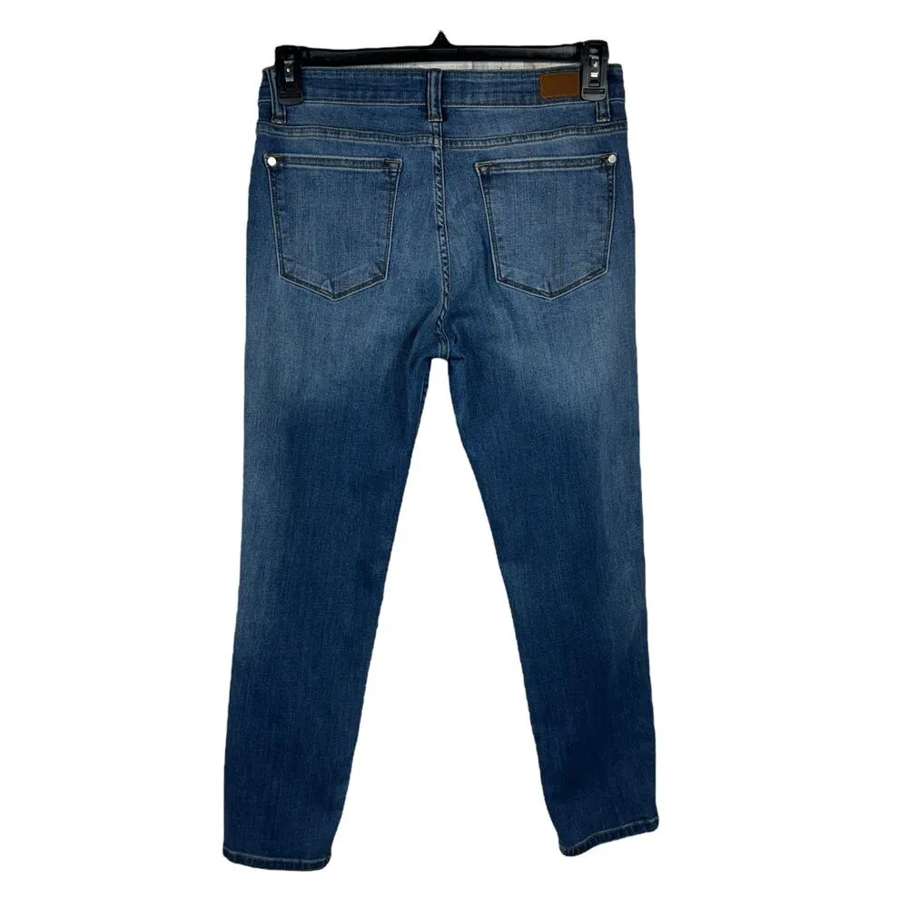 Judy Blue SZ 11/30 Relaxed Fit Jeans Mid-Rise Stretch Zip-Fly Whiskered Blue - Image 5