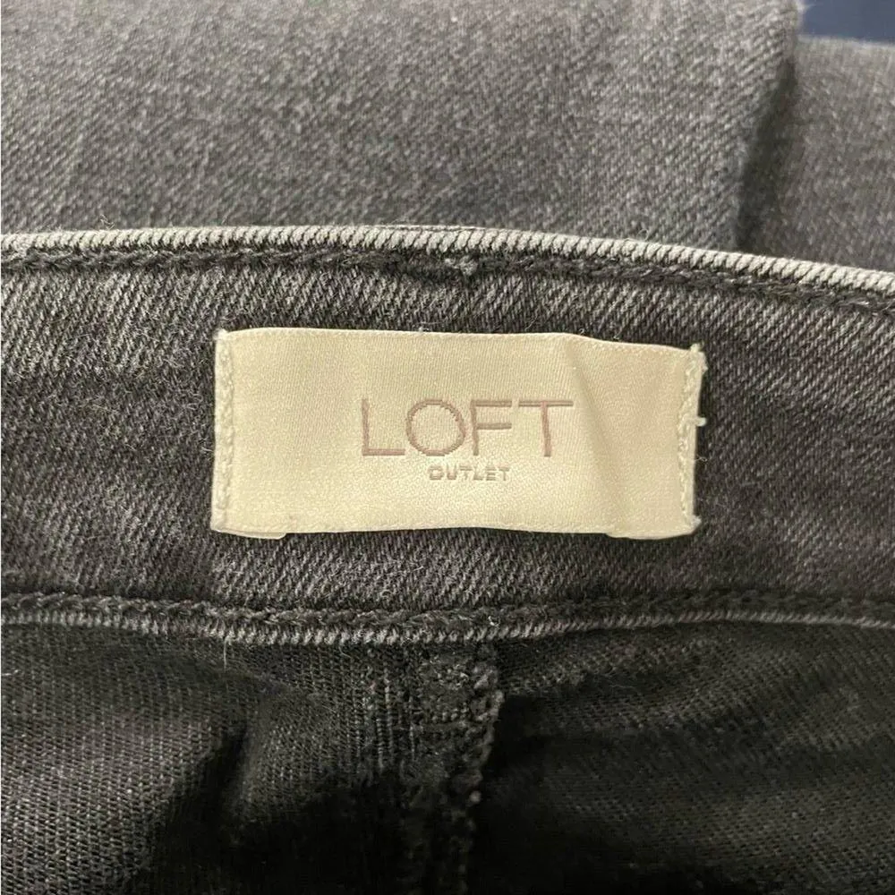 Loft Black Curvy Skinny Mid Rise Jeans Womens 2 Denim Zip Fly Casual Classic - Image 11