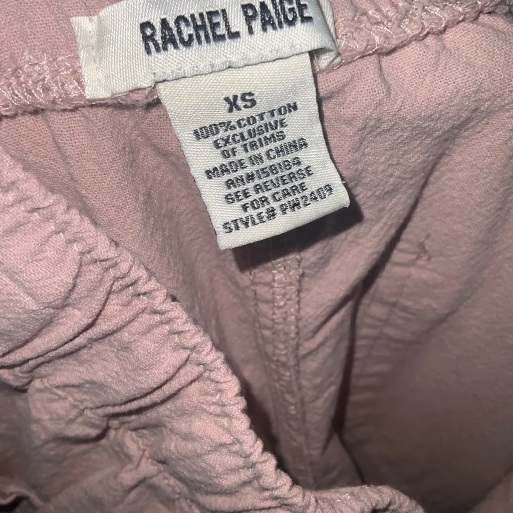 Rachel Paige Women's Pink Cotton Cargo Drawstring Ankle Drawstring Waist Pant XS - Image 8