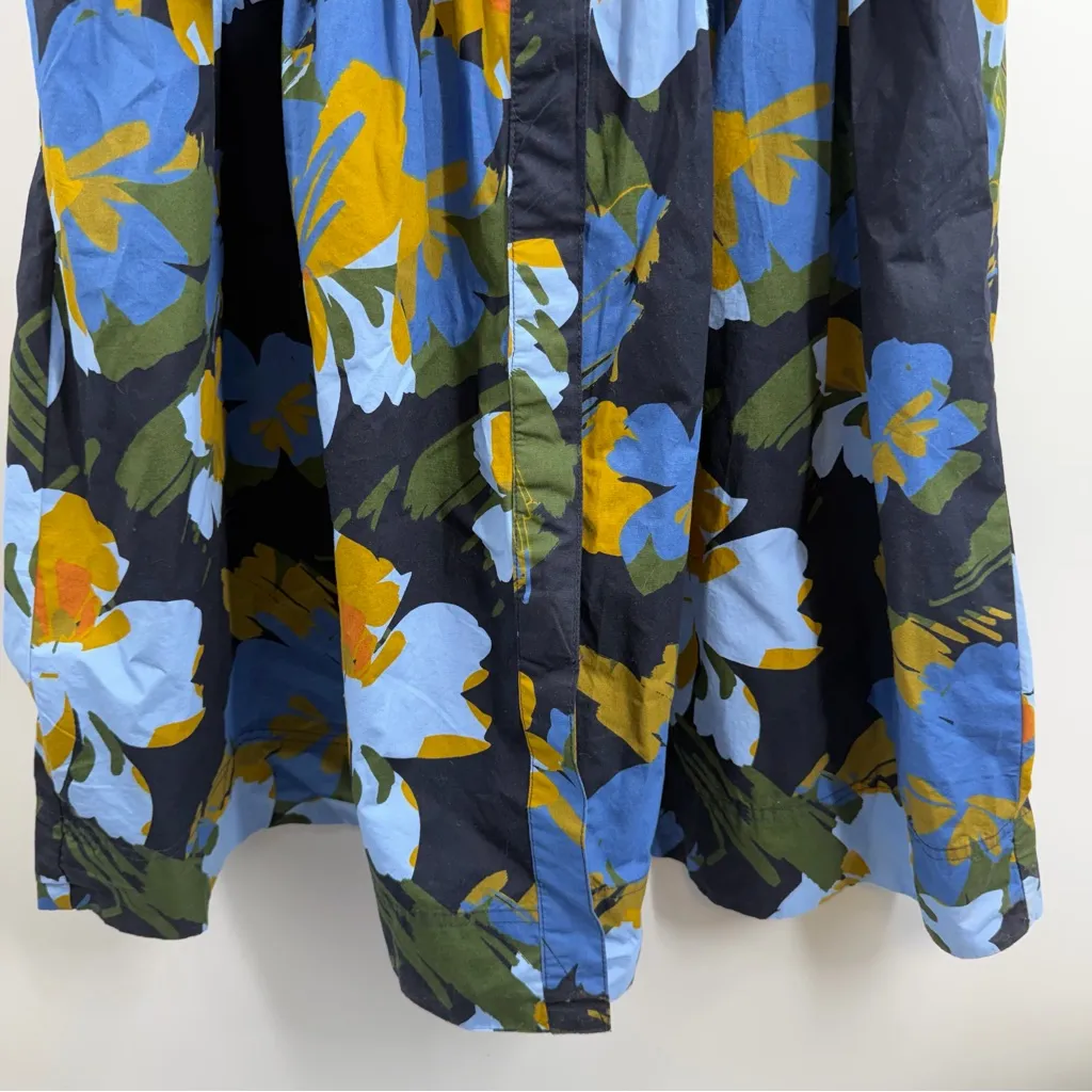 Free Assembly cotton midi dress with puff sleeves size L NWT blue floral Size L - Image 5