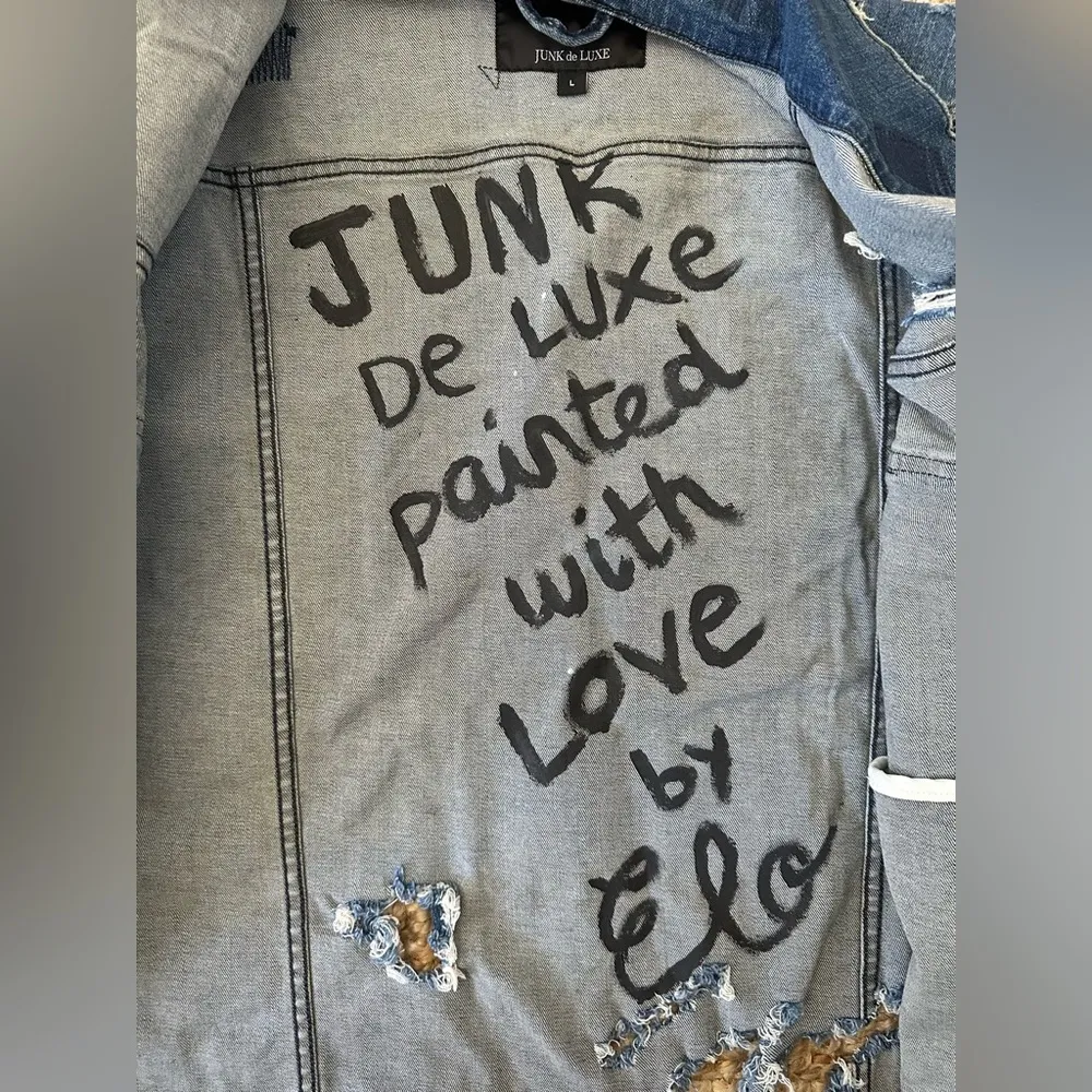 JUNK DE LUXE DISTRESSED DENIM JACKET HAND - Image 3