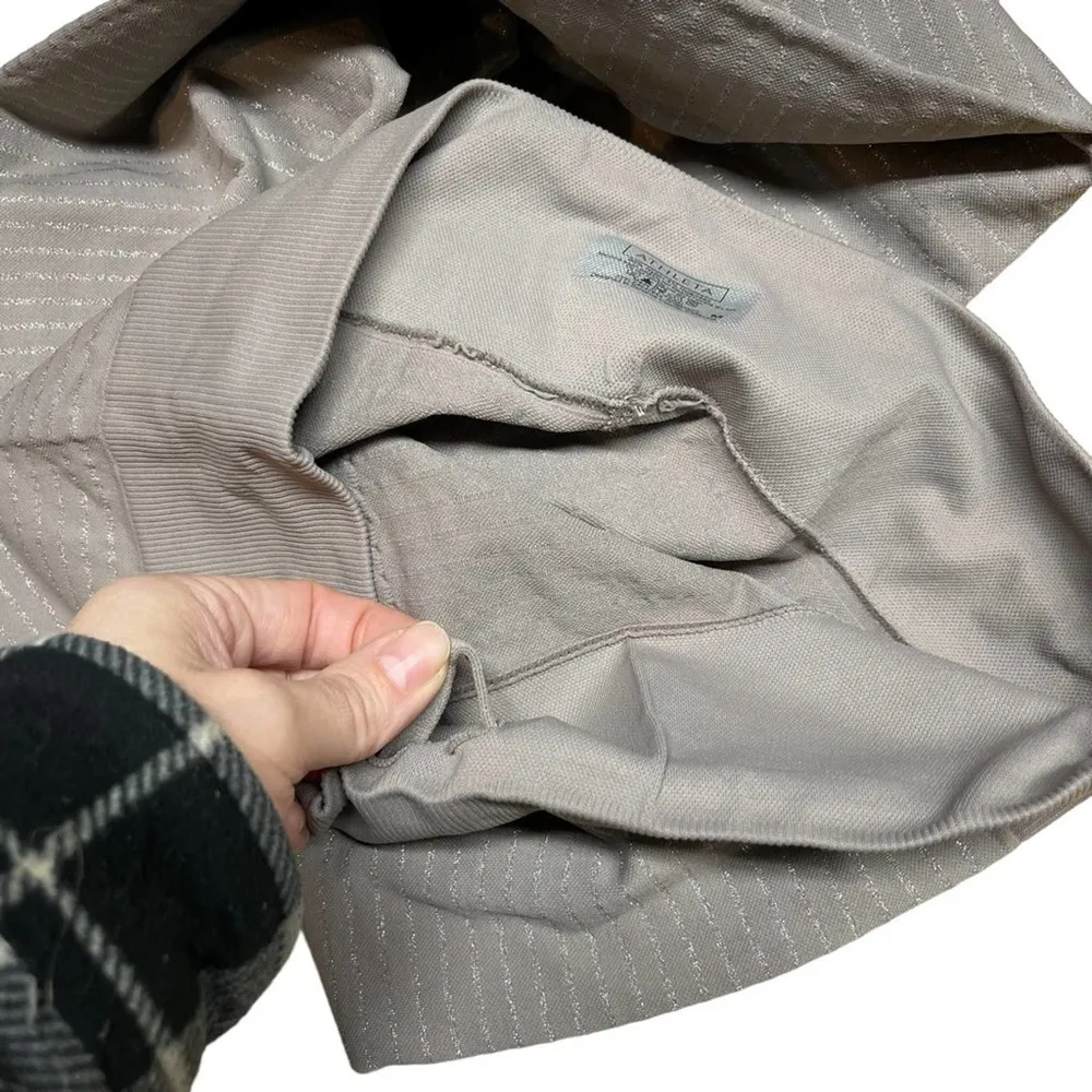 Athleta Shimmer Stripe Seamless Tight Legging Taupe Metallic Silver 242843 SZ M - Image 12