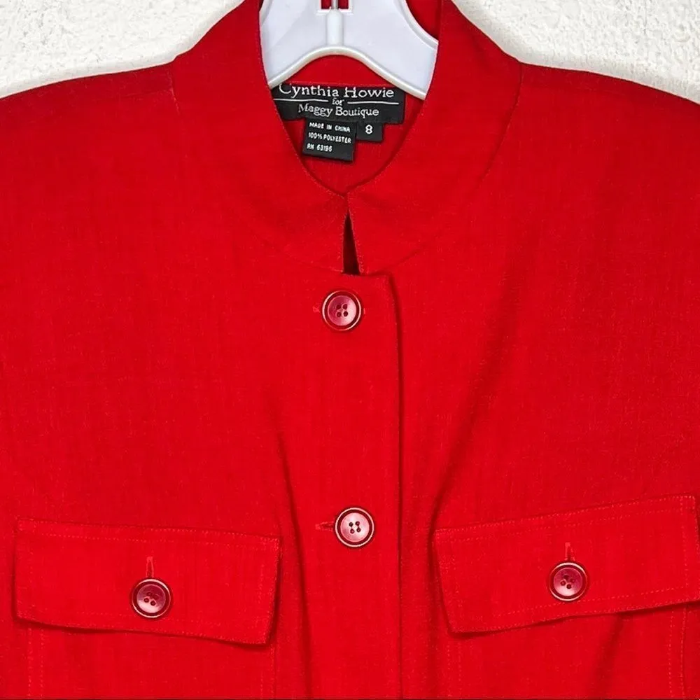 Vintage Cynthia Howie for‎ Maggie Boutique Red Dress Size 8 - Image 6