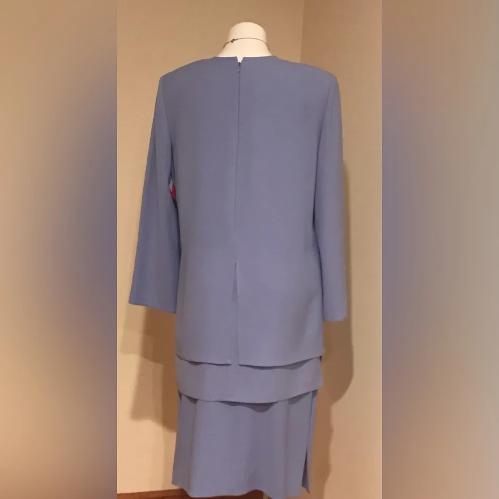 Ildi Marshall Elegant 2 Tier Blouse & Skirt in Periwinkle, Sz. 12 - Image 4