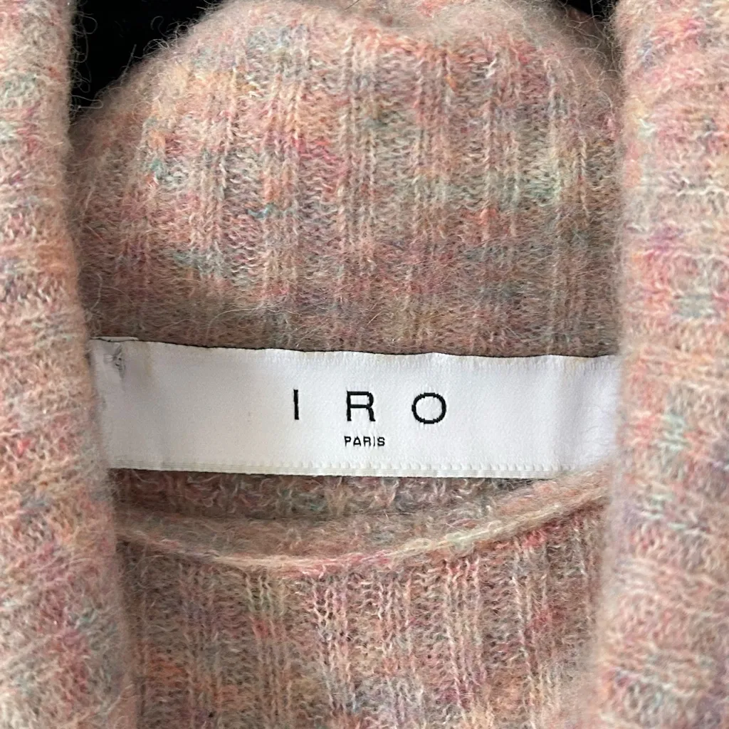 IRO Daisy Pink Space Dye Wool Alpaca Cowl Neck
Oversized Sweater sz XS - Image 7