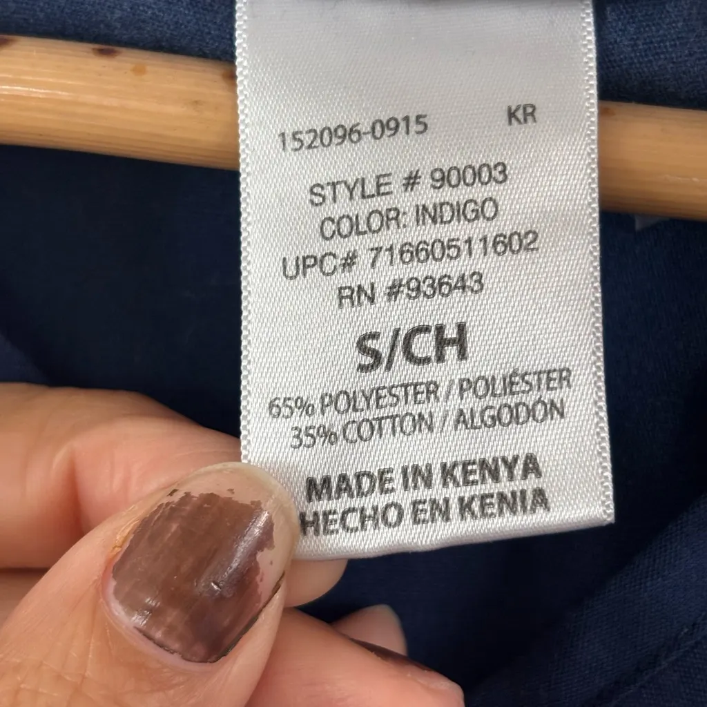 Scrubstar Blue Flutter Sleeve Wrap Top - Image 6