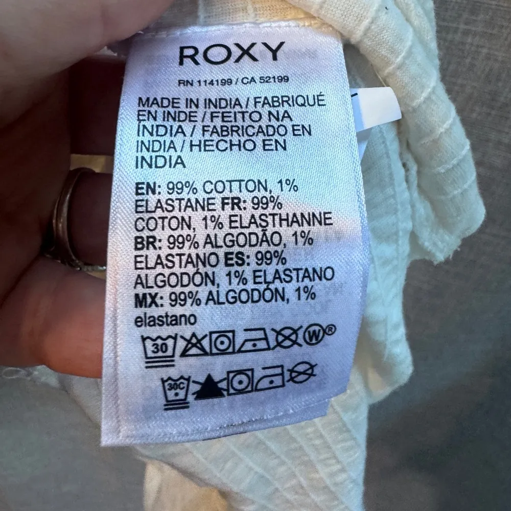 Roxy Flirty Walk Ruched Crop Top size XL, white - Image 12