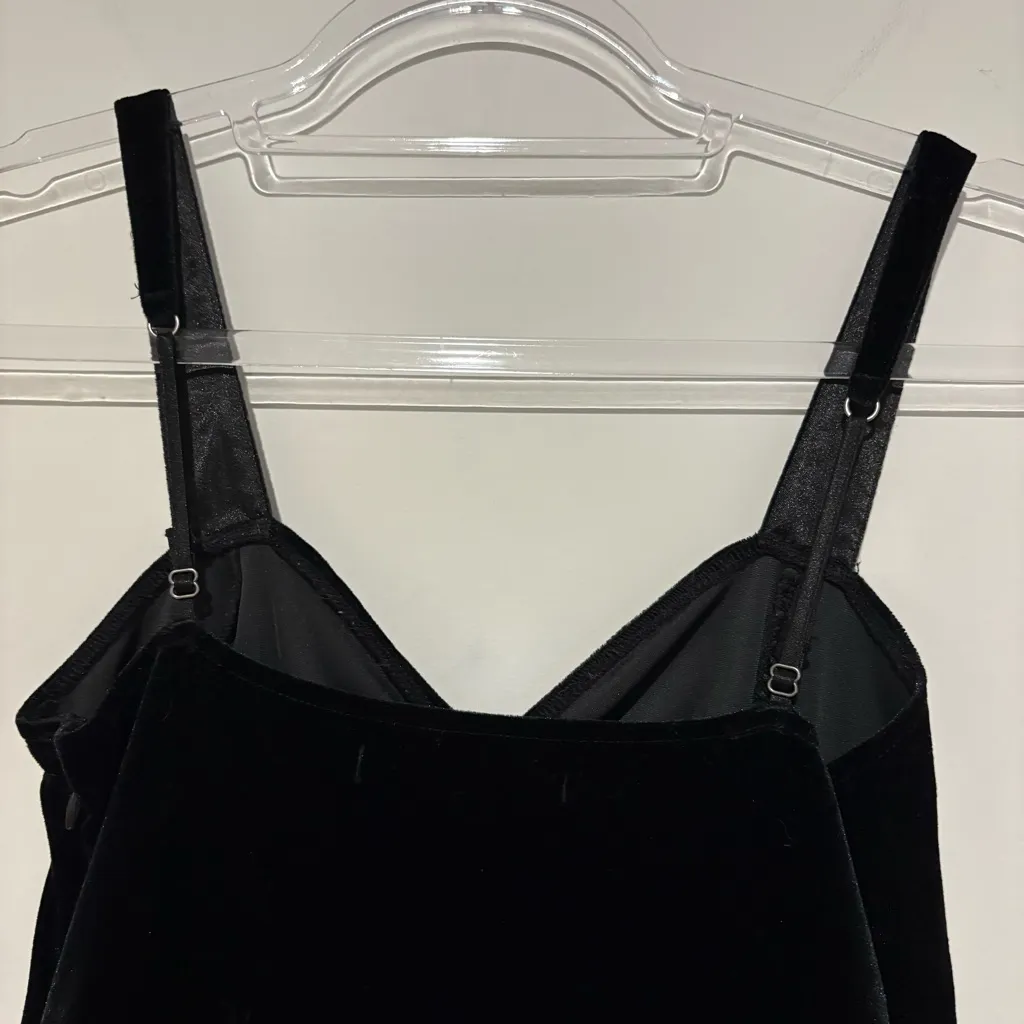 Abercrombie & Fitch Velvet Jumpsuit Bow Sleeveless‎ Wide Leg Black size XS - Image 5