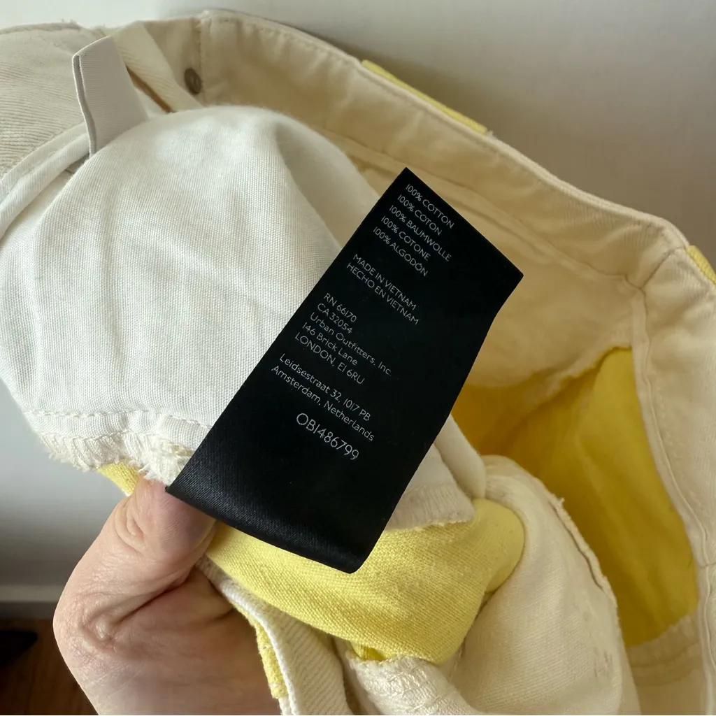 Urban Outfitters BDG High & Wide Yellow & White Colorblock Jeans 27" - Image 9