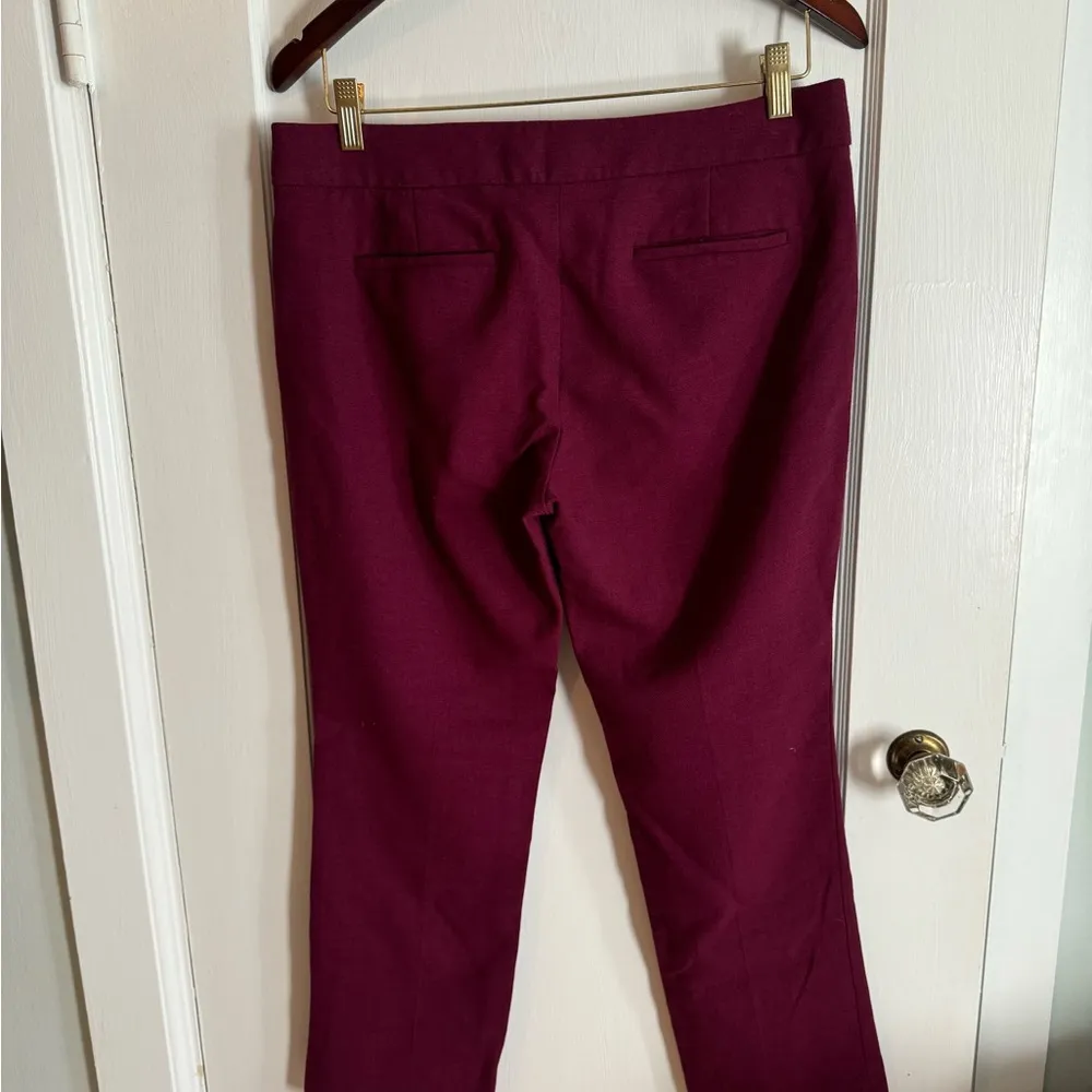 J. Crew Womens Campbell Wool Blend Dress Ankle Pants Size 6 Burgundy Mid Rise - Image 4