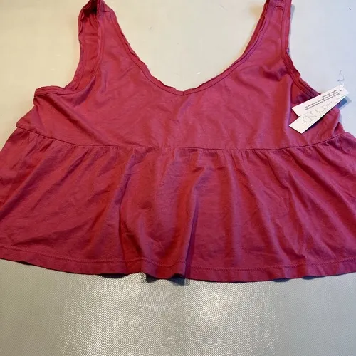 Abound Women's Peplum Tank Top‎ V-Neck Sleeveless Casual Pink Size Small - Image 5