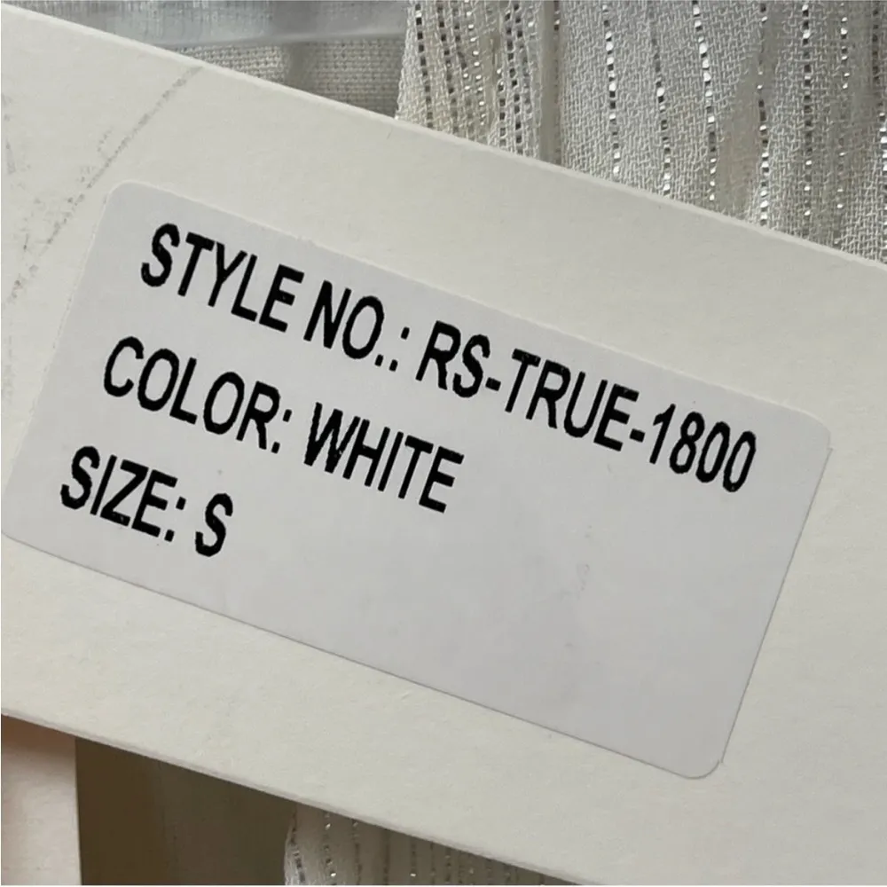 Rococo Sand White Mini Dress With Silver Metallic Thread Size Small NWT - Image 8