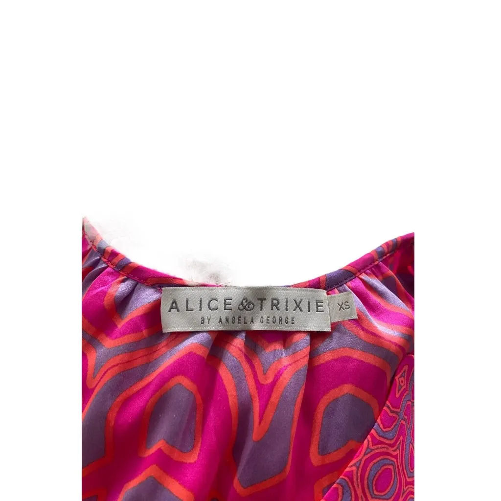 Alice & Tricia By Angela George Silk Blouse Pink Size XS - Image 3