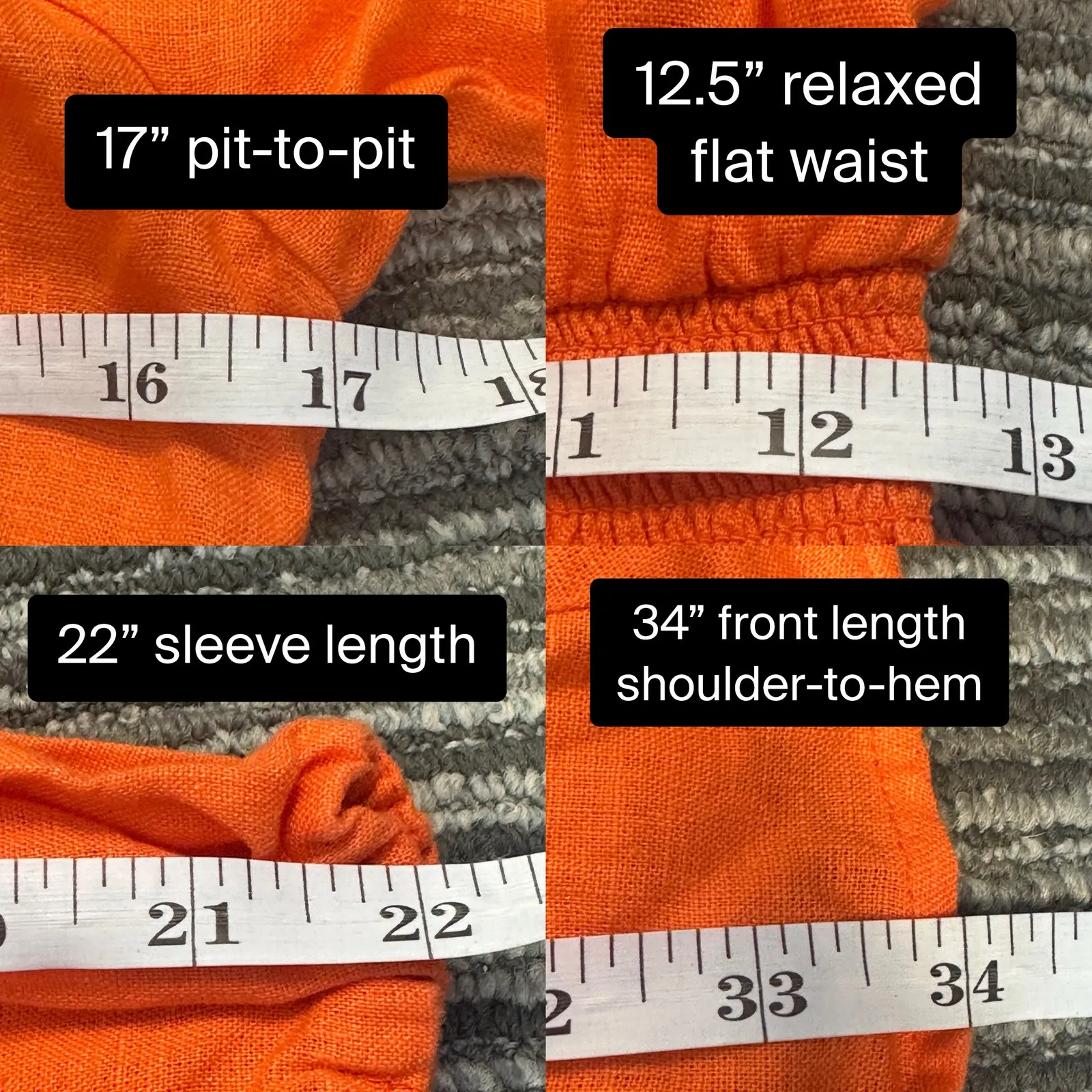 J.Crew Palermo Mini Sundress Orange Linen Smocked Waist Coastal Resort Wear XS - Image 11