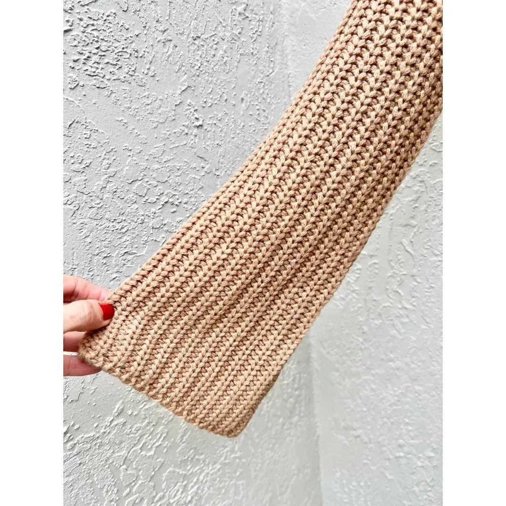 BB Dakota Knit Turtleneck Pullover Sweater Mini Dress Tan Women's Size M - Image 4