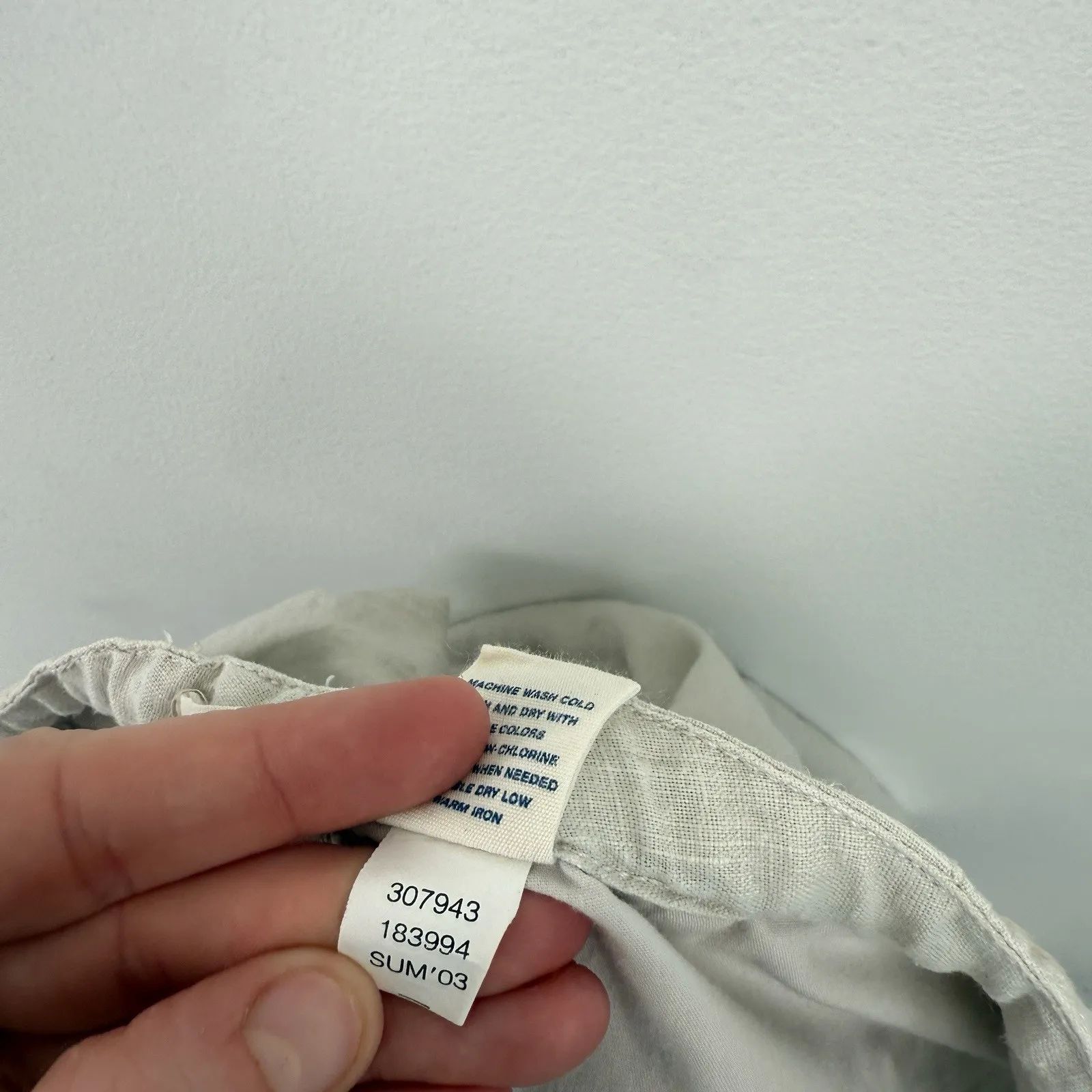 Old Navy Vintage Y2K 100% Linen Pants Beige Coastal Lagenlook Womens 8 - Image 7
