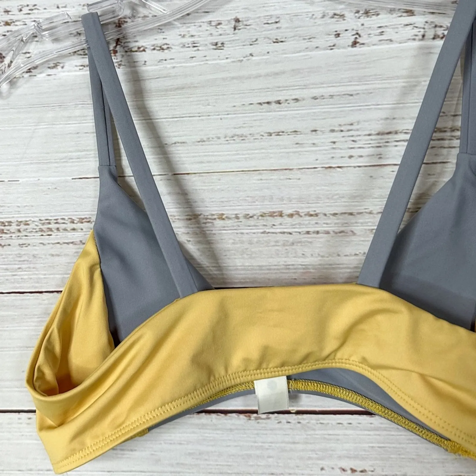 NEW Free People Seea Vega Lotus Gray and Yellow Bikini Top, NWT, Small, MSRP $75 - Image 9