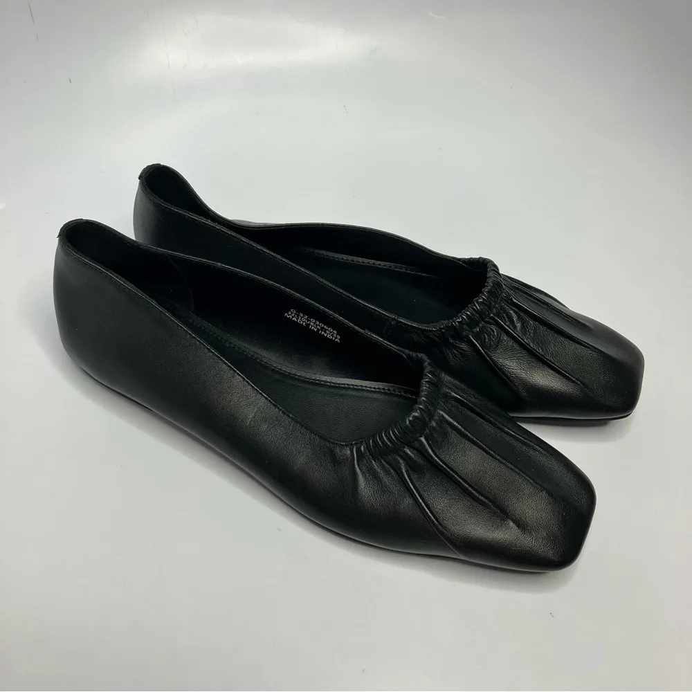 Topshop Libby‎ ruched leather flats in black size 39 - Image 2