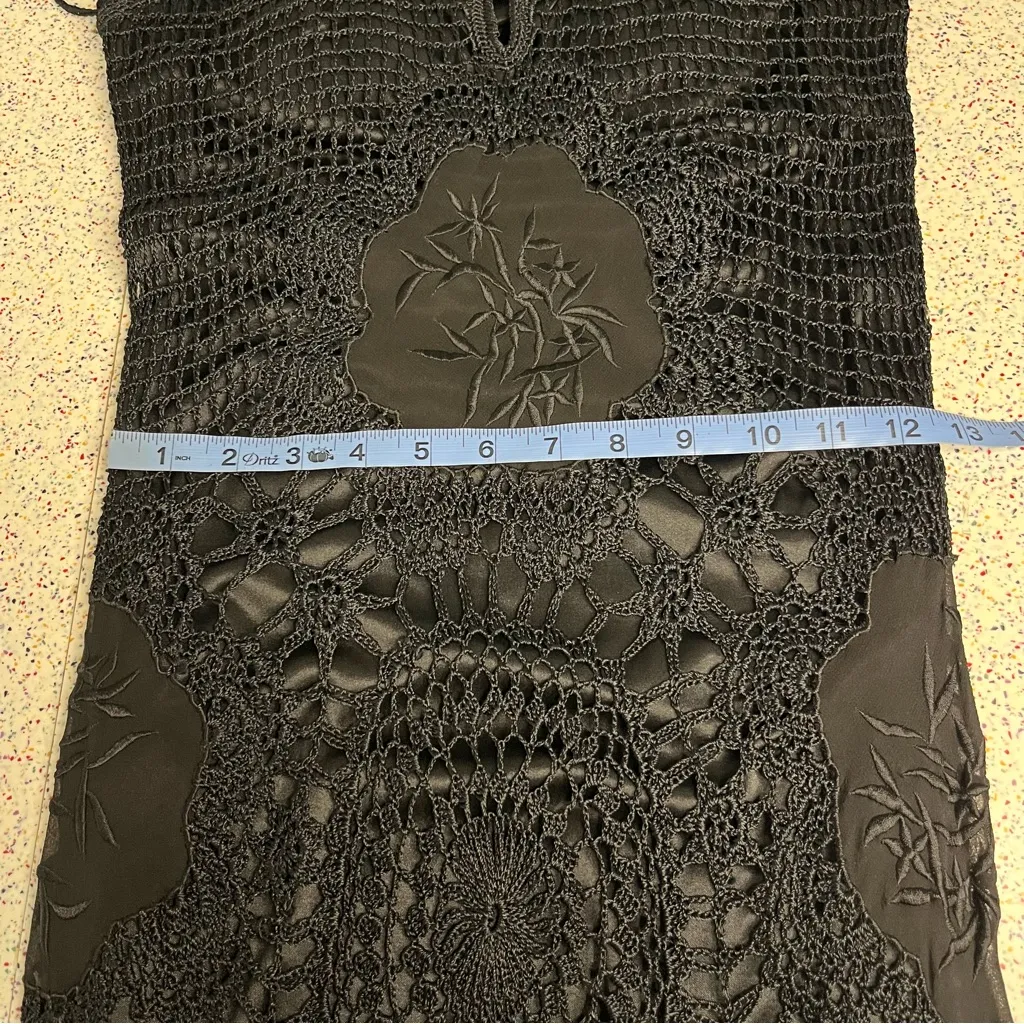 Vintage Sue Wong Black Lace Crochet Midi Dress Women’s Size 4 Y2K Fairy Boho - Image 9