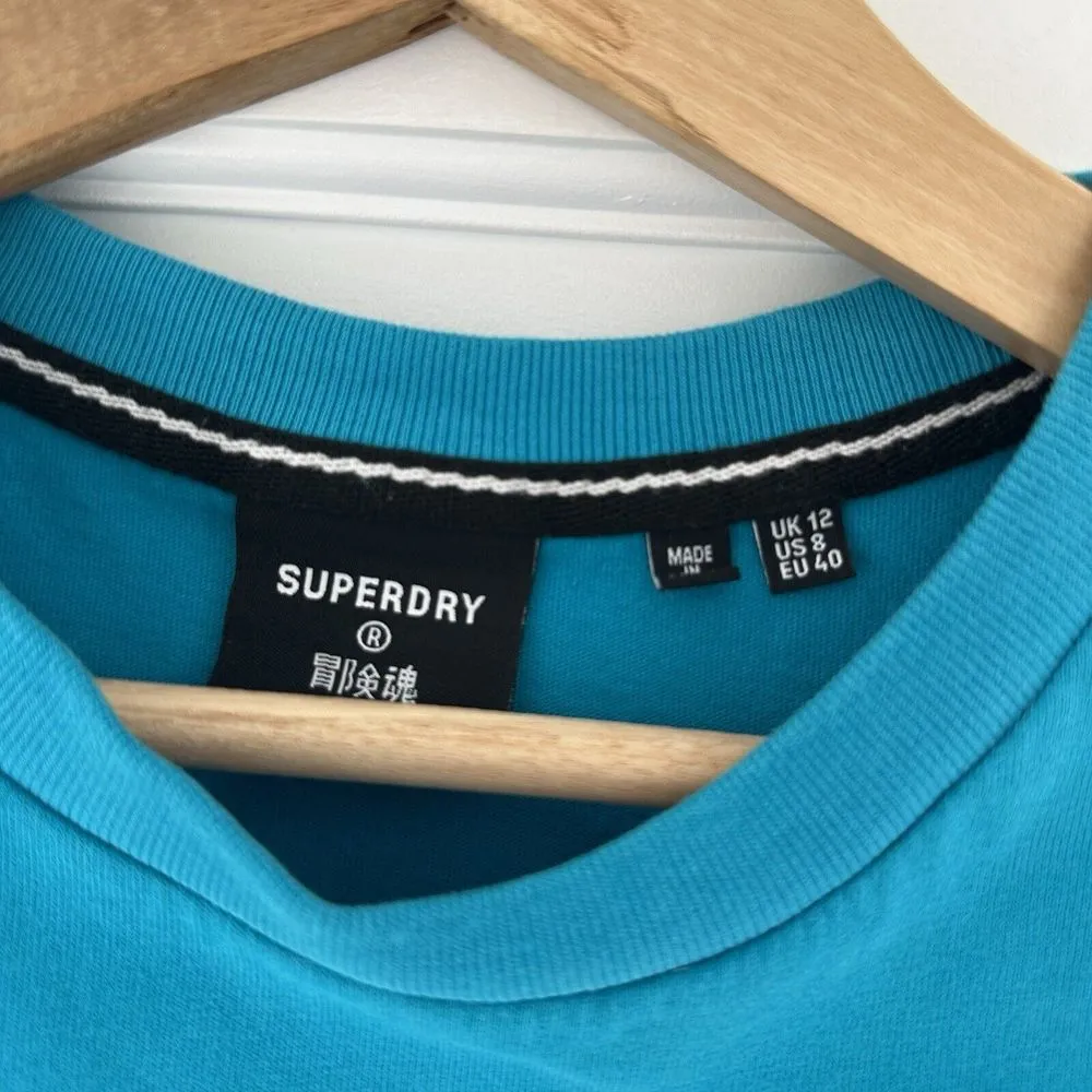 Superdry Sport‎ Teal Cropped Top T-Shirt US 8 UK 14 EU 42 Logo - Image 6