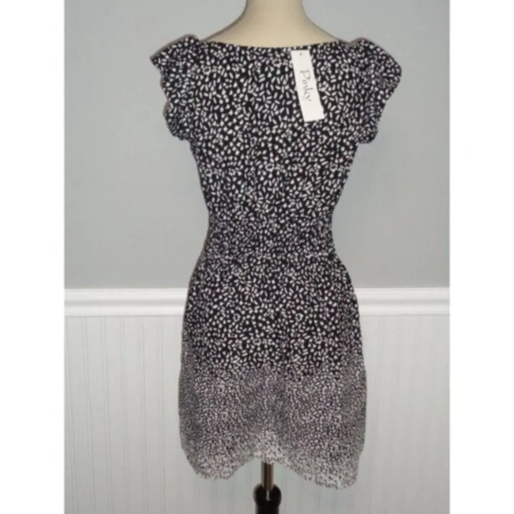 NEW "Pinky" girls Juniors size medium black/white cap sleeve dress Black - Image 3