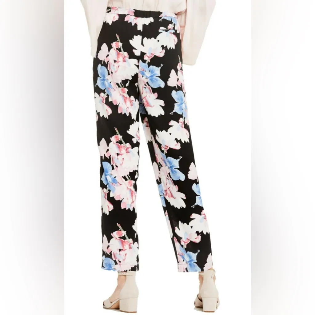 Vince Camuto Black Floral Pants with Pink and Blue - Image 2