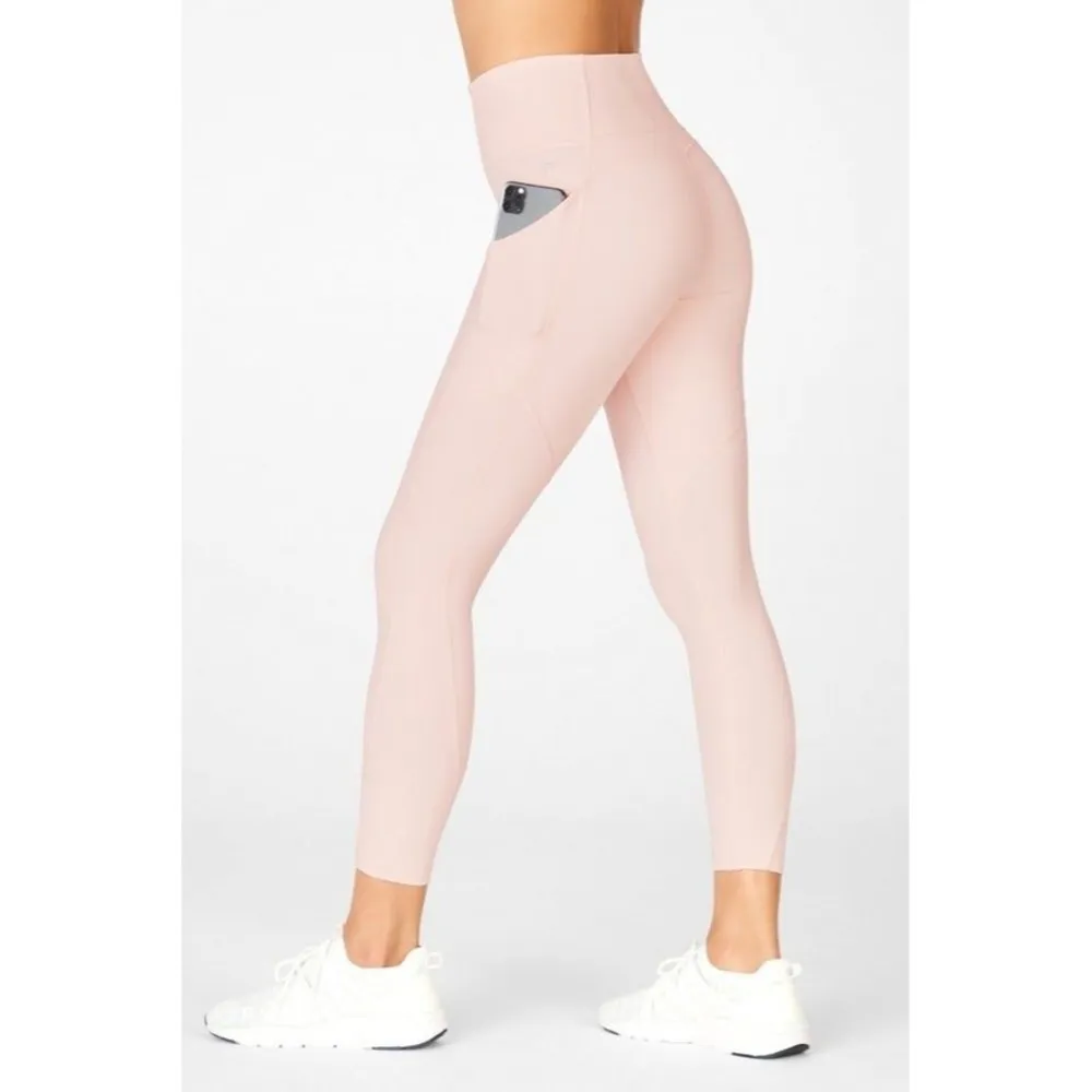Fabletics Oasis PureLuxe High-Waisted 7/8 Legging Pink Cloud - Image 3