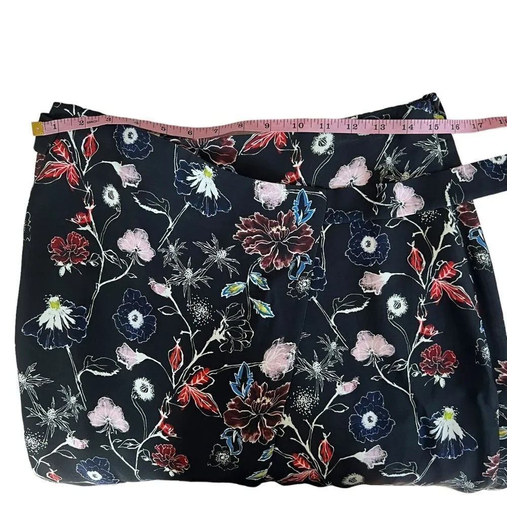 ALC Daniel’s Floral 100% Silk Wrap Belted Midi Skirt Size 6 - Image 8
