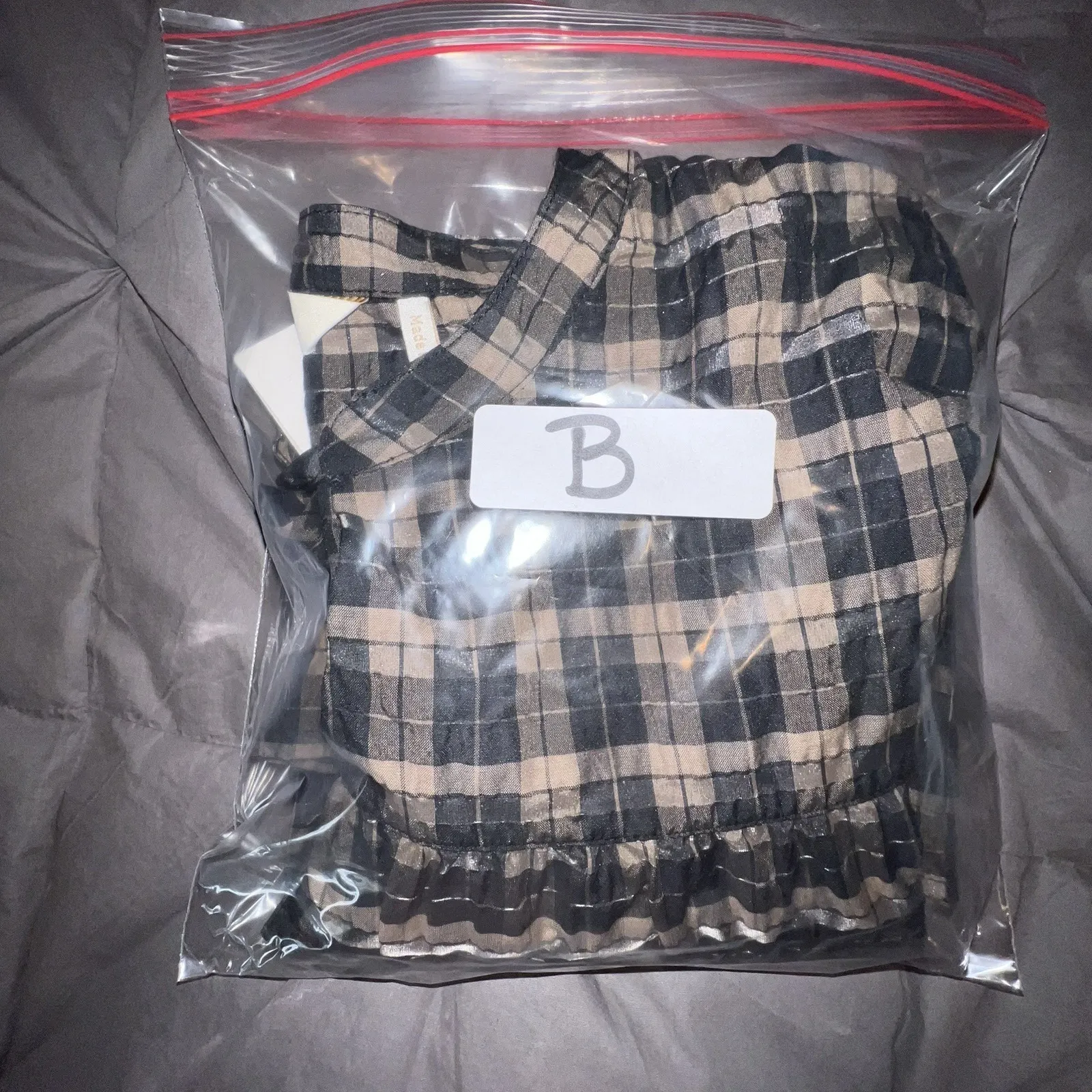 Barbour Lorelie Praline Gingham Plaid Popover Peasant Shirt Womens Size 14 New - Image 9