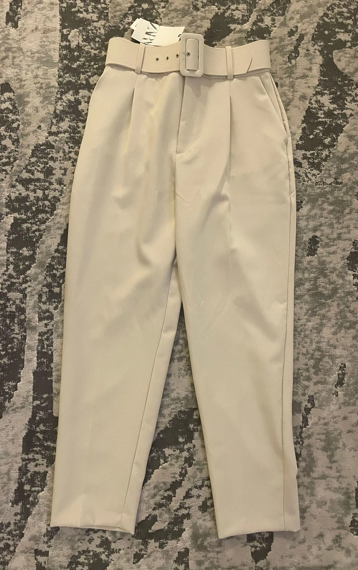 ZARA Pants With Fabric-Covered Belt - Image 3