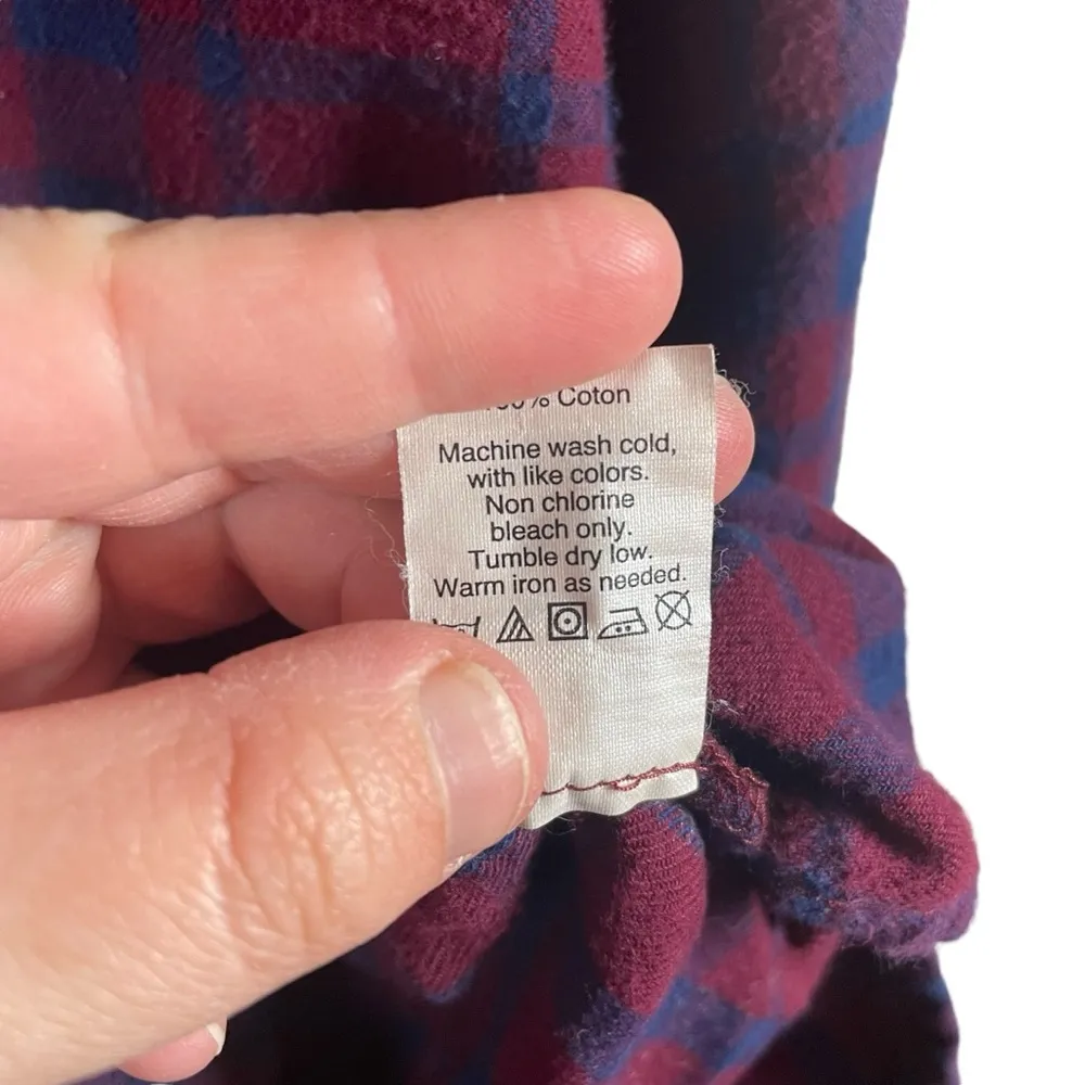 Madewell Women’s Oversized Plaid Ex-Boyfriend Flannel in Red/Blue Size XS - Image 8