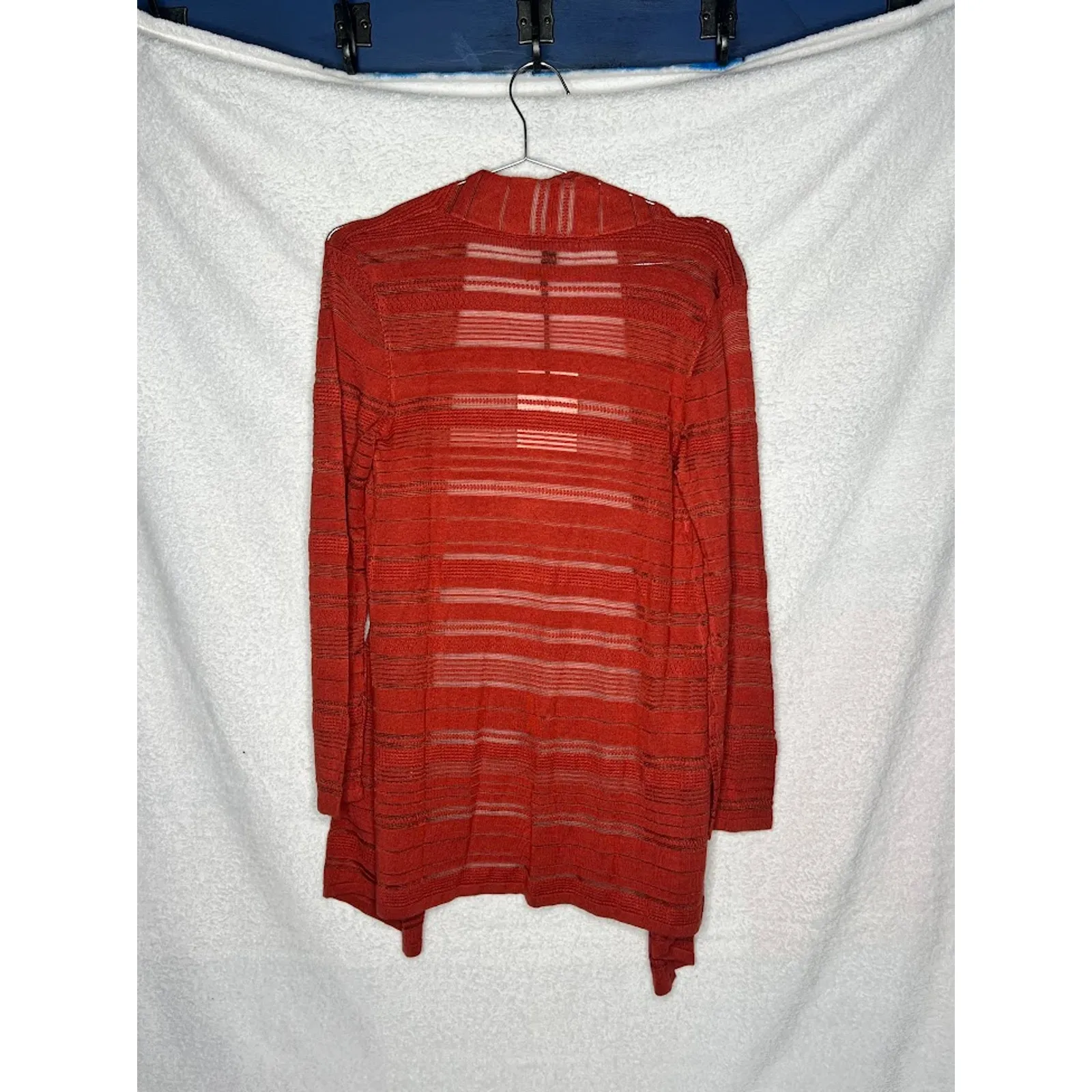 41 Hawthorn (S) Etelan Variegated Pointelle Stitch Open Cardigan - Image 9