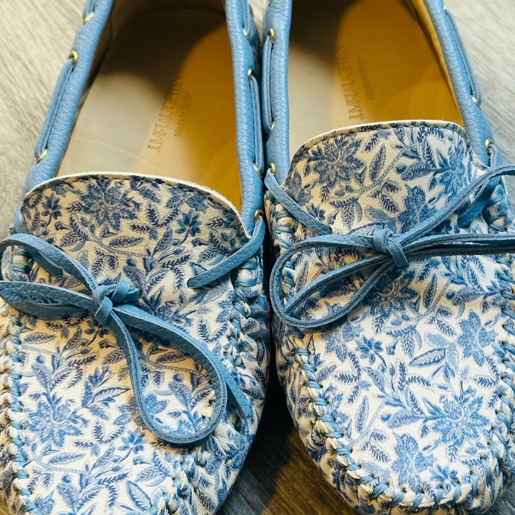 J. McLaughlin Floral Blue and White Loafers - Image 2