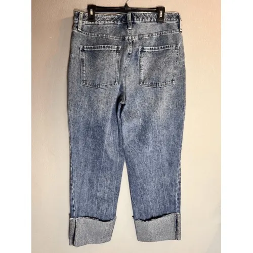 CIRCUS NY High Rise Relaxed Straight Jeans Raw Edge Size 31 Blue - Image 4