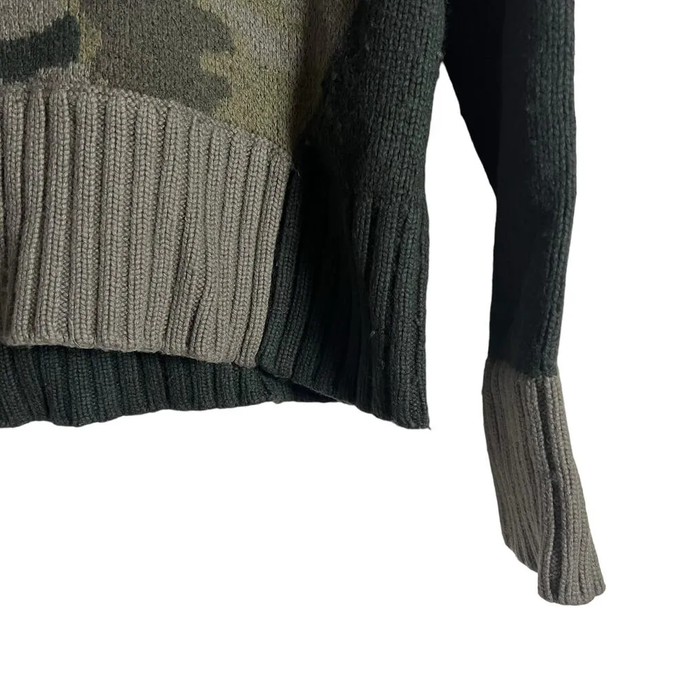 Splendid Mally Colorblock Green Camo Crewneck Sweater Size XS - Image 4